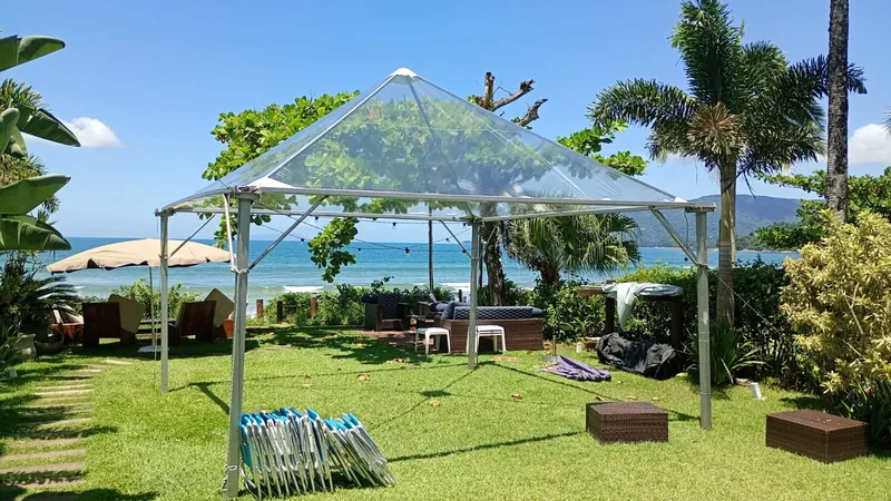 Tenda 5x5 cristal com calha
